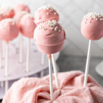Cake pops on display.