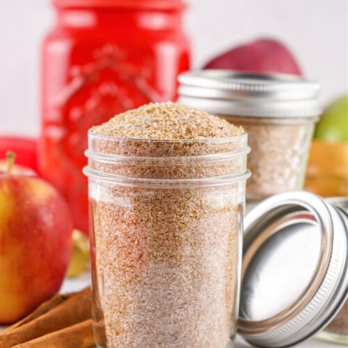 Jar of apple cider mix.