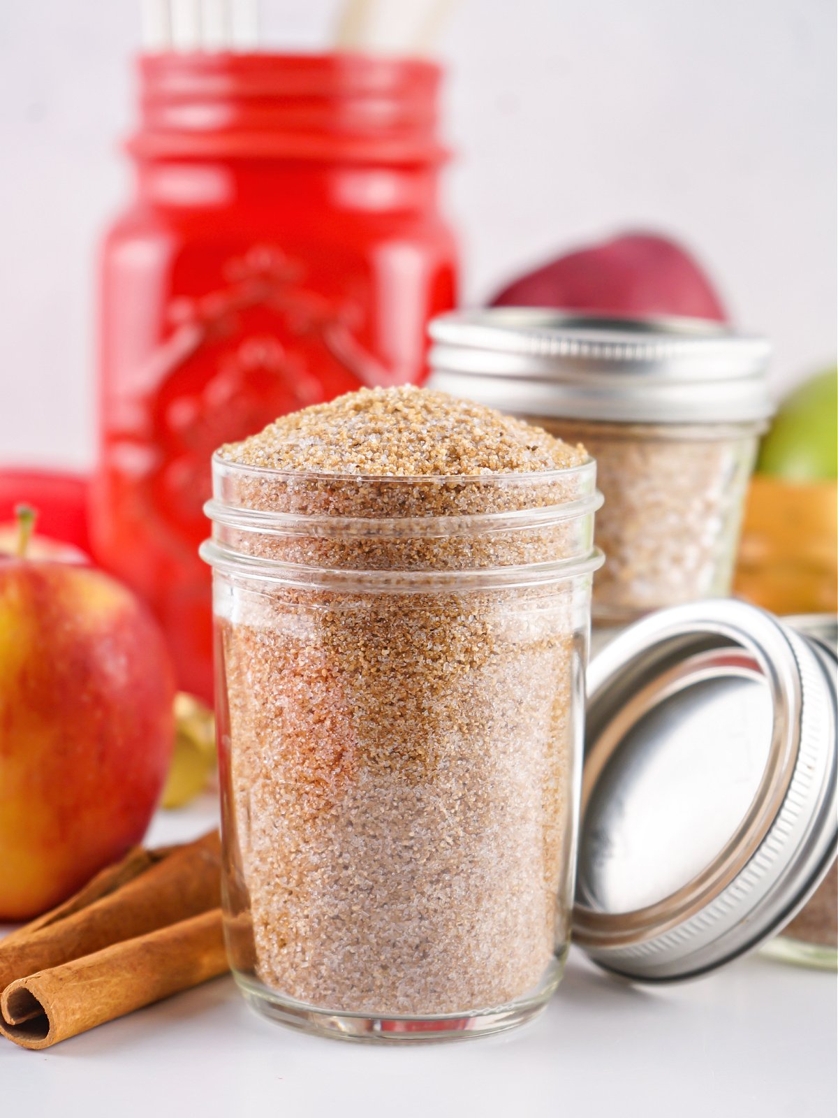 Jar of apple cider mix.
