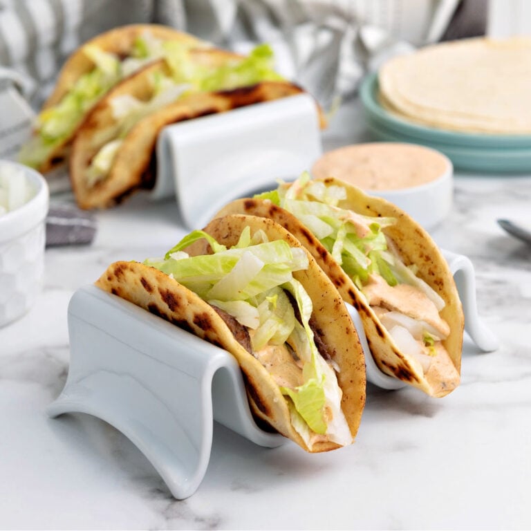 Four smash burger tacos.