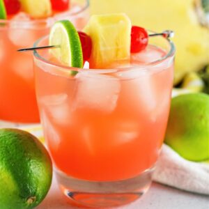 Pair of island-inspired cocktails ready to toast.